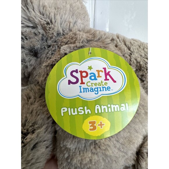 Spark Create Imagine Plush Teddy Bear Gray Frosted 2019 Ribbed Feet 14"W Tags - Picture 7 of 14
